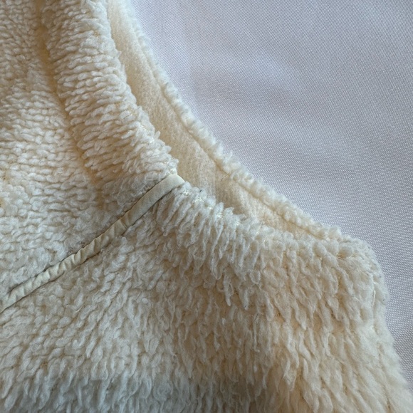 Women's Vest Plush Sherpa full front zipper Cream Off White Cozy L Large Kyodan - Picture 12 of 14